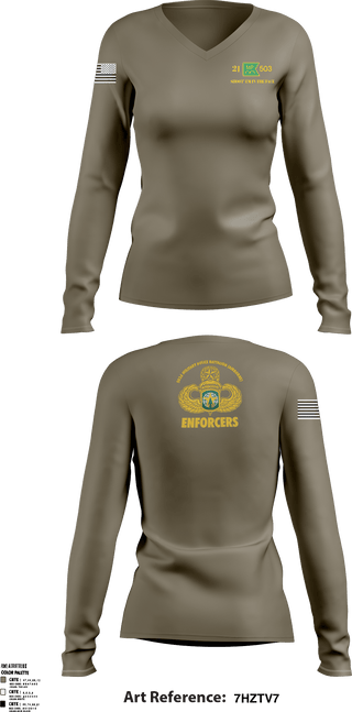 Women's Long Sleeve Vneck Shirt, 21ST MILITARY POLICE COMPANY (AIRBORNE), Army, Teamtime, Team time, sublimation, custom sports apparel, team uniforms, spirit wear, spiritwear, sports uniforms, custom shirts, team store, custom team store, fundraiser sports, apparel fundraiser