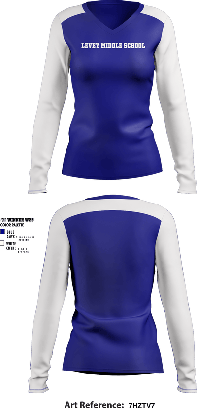 Levey Middle School 10948605 Women's Long Sleeve V-neck Shirt - 1