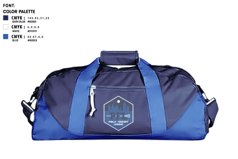 Duffle Bag, Philly Face-Off League, Spirit Store, Teamtime, Team time, sublimation, custom sports apparel, team uniforms, spirit wear, spiritwear, sports uniforms, custom shirts, team store, custom team store, fundraiser sports, apparel fundraiser
