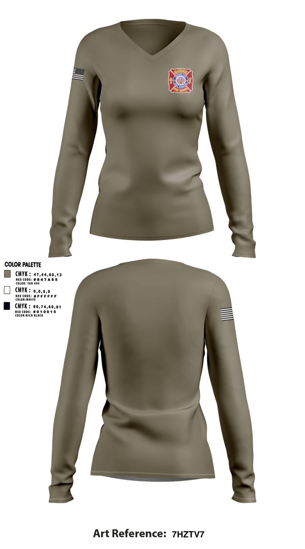 Women's Long Sleeve Vneck Shirt, , Fire Department, Teamtime, Team time, sublimation, custom sports apparel, team uniforms, spirit wear, spiritwear, sports uniforms, custom shirts, team store, custom team store, fundraiser sports, apparel fundraiser