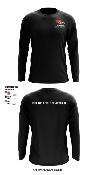 Allentown High School Cross Country 36691106 Long Sleeve Performance Shirt - 5