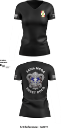 345th MCGA 98196690 Women's Short Sleeve V-neck Shirt - 1