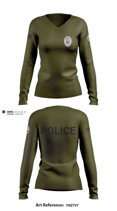 TAYLORSVILLE POLICE DEPARTMENT LT 27466887 Women's Long Sleeve V-neck Shirt - 5