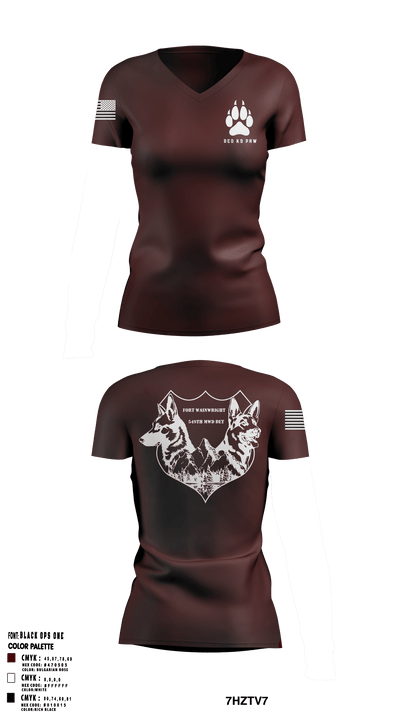 549th MWD DET 24763161 Women's Short Sleeve V-neck Shirt - 1