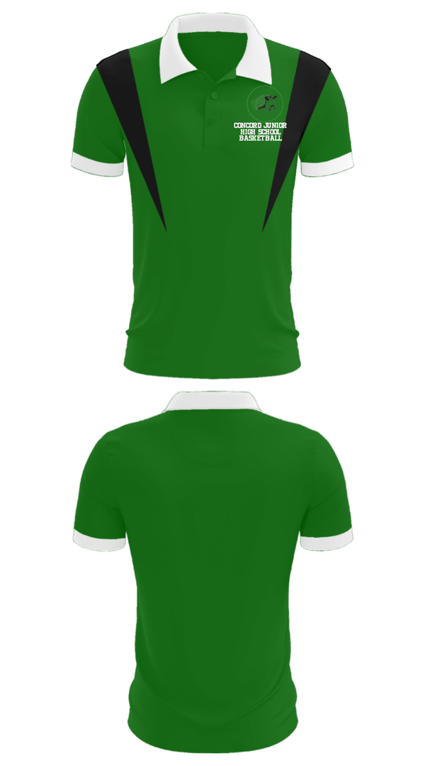 Short Sleeve Performance Polo, Concord Junior High School Basketball, Men's Basketball, Teamtime, Team time, sublimation, custom sports apparel, team uniforms, spirit wear, spiritwear, sports uniforms, custom shirts, team store, custom team store, fundraiser sports, apparel fundraiser