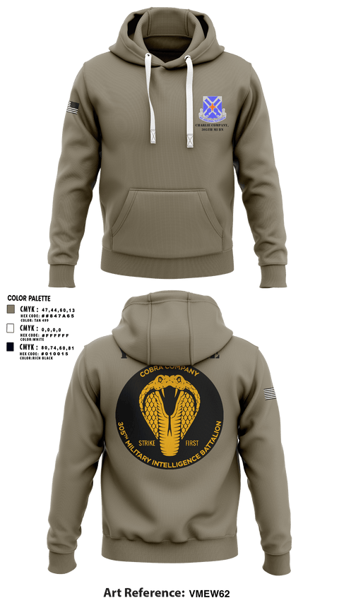 Hoodie, Charlie Company, 305th MI BN, , Teamtime, Team time, sublimation, custom sports apparel, team uniforms, spirit wear, spiritwear, sports uniforms, custom shirts, team store, custom team store, fundraiser sports, apparel fundraiser