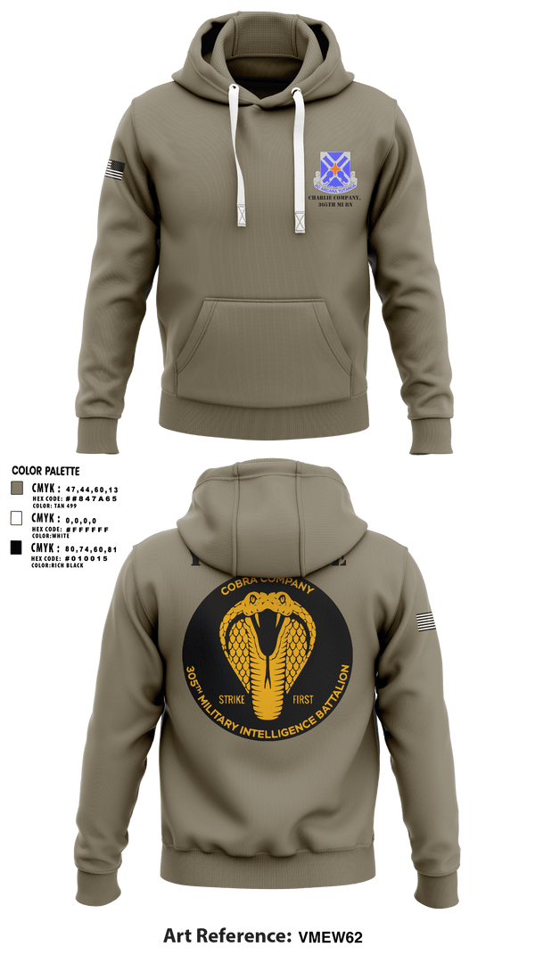 Hoodie, Charlie Company, 305th MI BN, , Teamtime, Team time, sublimation, custom sports apparel, team uniforms, spirit wear, spiritwear, sports uniforms, custom shirts, team store, custom team store, fundraiser sports, apparel fundraiser