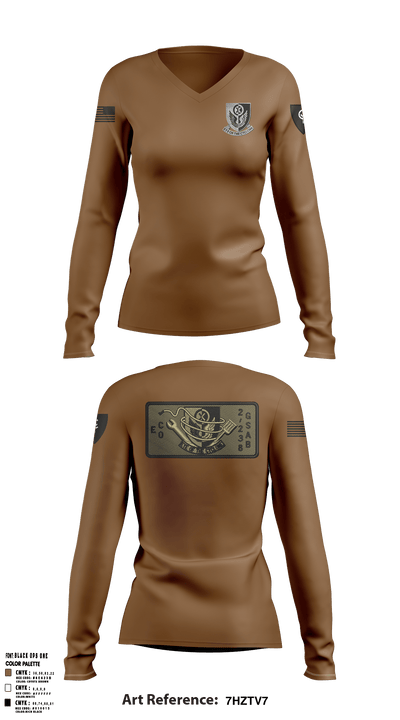 1438th CTC 15112391 Women's Long Sleeve V-neck Shirt - 2