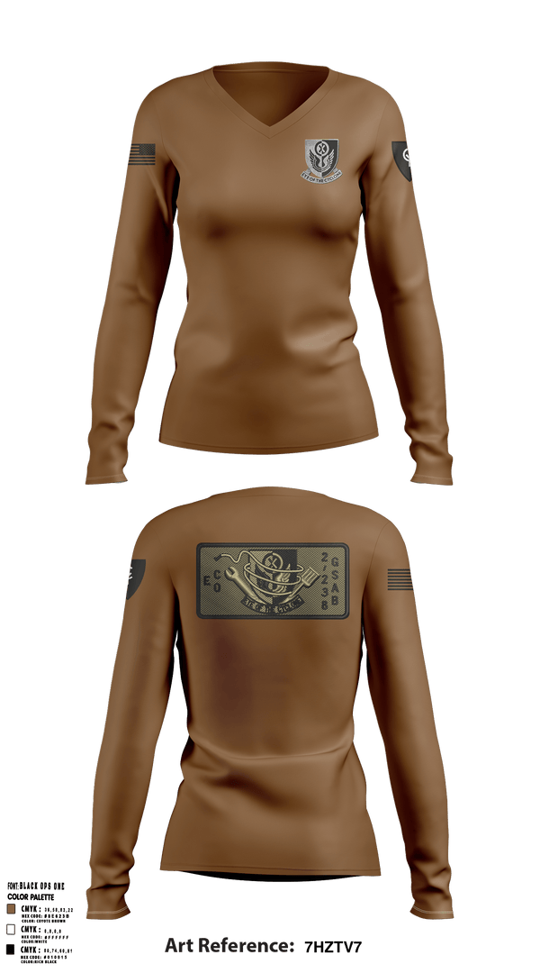 Women's Long Sleeve Vneck Shirt, 1438th CTC, National Guard, Teamtime, Team time, sublimation, custom sports apparel, team uniforms, spirit wear, spiritwear, sports uniforms, custom shirts, team store, custom team store, fundraiser sports, apparel fundraiser
