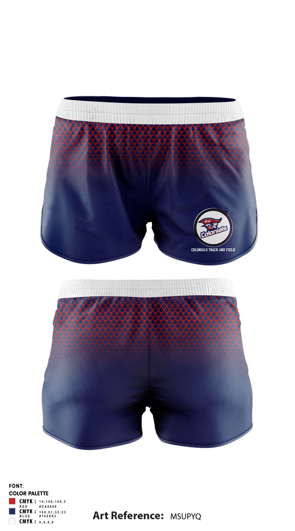 Track Shorts, Colonials Track and Field, Track & Field, Teamtime, Team time, sublimation, custom sports apparel, team uniforms, spirit wear, spiritwear, sports uniforms, custom shirts, team store, custom team store, fundraiser sports, apparel fundraiser