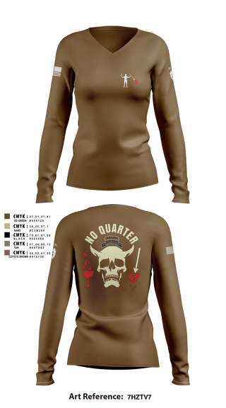 Women's Long Sleeve Vneck Shirt, , Army, Teamtime, Team time, sublimation, custom sports apparel, team uniforms, spirit wear, spiritwear, sports uniforms, custom shirts, team store, custom team store, fundraiser sports, apparel fundraiser