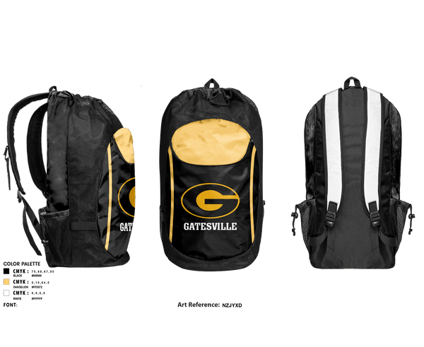 Gear Bag, Gatesville, Football, Teamtime, Team time, sublimation, custom sports apparel, team uniforms, spirit wear, spiritwear, sports uniforms, custom shirts, team store, custom team store, fundraiser sports, apparel fundraiser