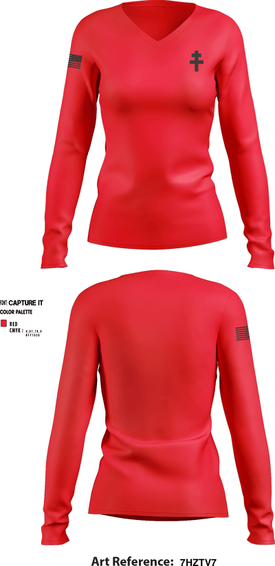 1-325 AIR 68596241 Women's Long Sleeve V-neck Shirt - 1