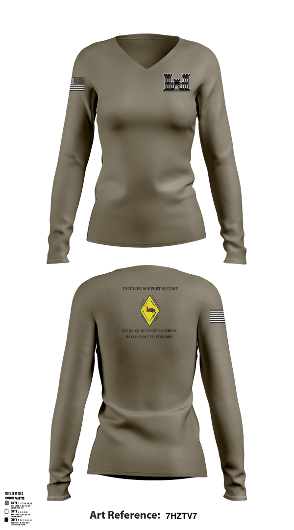 Women's Long Sleeve Vneck Shirt, , Marines, Teamtime, Team time, sublimation, custom sports apparel, team uniforms, spirit wear, spiritwear, sports uniforms, custom shirts, team store, custom team store, fundraiser sports, apparel fundraiser