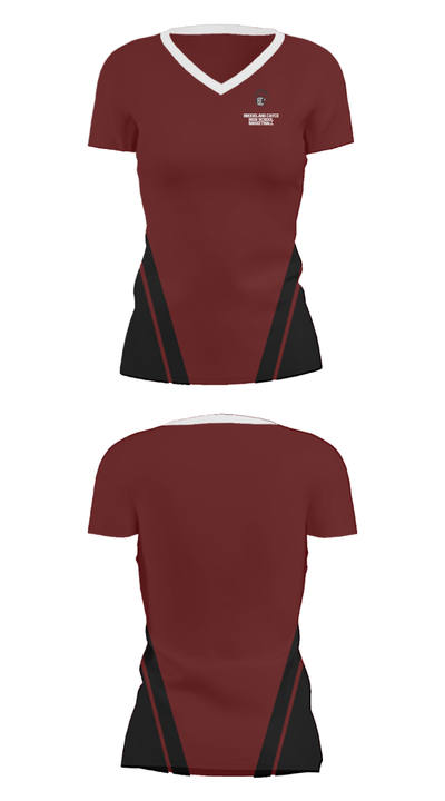 Brookland-Cayce High School Basketball 29808209 Women's Short Sleeve V-neck Shirt - 34