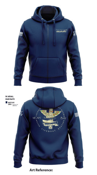 Zip Hoodie, USCG STATION NEAH BAY, Coast Guard, Teamtime, Team time, sublimation, custom sports apparel, team uniforms, spirit wear, spiritwear, sports uniforms, custom shirts, team store, custom team store, fundraiser sports, apparel fundraiser