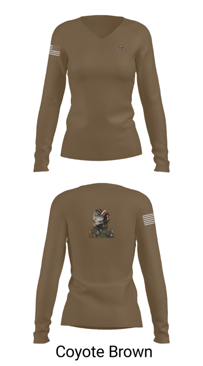 B Co., 326 BEB, 1 BCT, 101st ABN DIV (AASLT) 89125861 Women's Long Sleeve V-neck Shirt - 38