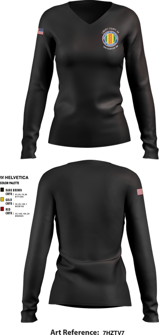 Women's Long Sleeve Vneck Shirt, , Army, Teamtime, Team time, sublimation, custom sports apparel, team uniforms, spirit wear, spiritwear, sports uniforms, custom shirts, team store, custom team store, fundraiser sports, apparel fundraiser