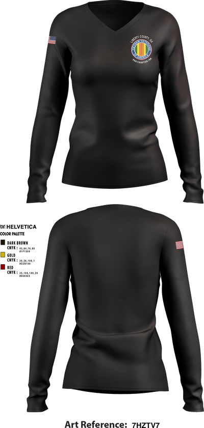 Liberty County, GA; VVA Chapter 789 5538310 Women's Long Sleeve V-neck Shirt - 1