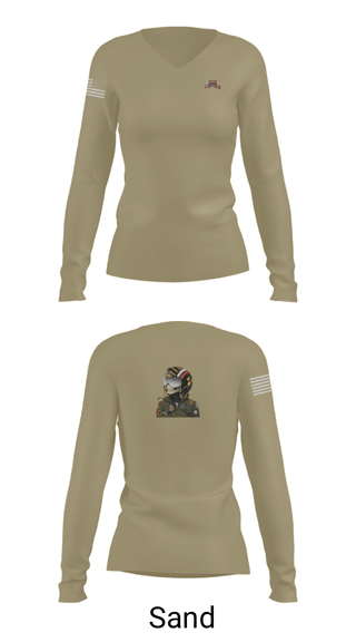 Women's Long Sleeve Vneck Shirt, , Army, Teamtime, Team time, sublimation, custom sports apparel, team uniforms, spirit wear, spiritwear, sports uniforms, custom shirts, team store, custom team store, fundraiser sports, apparel fundraiser