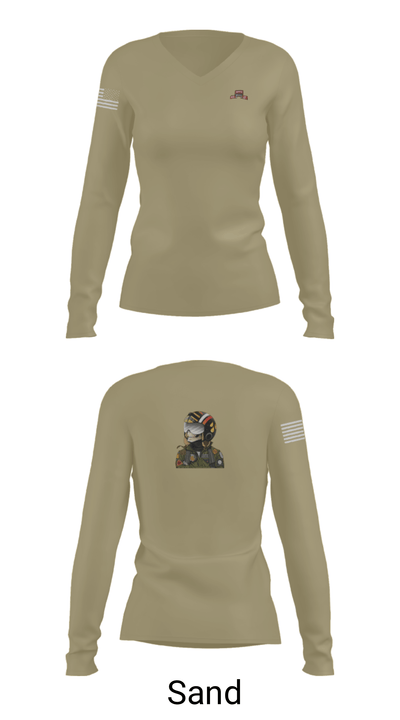 B Co., 326 BEB, 1 BCT, 101st ABN DIV (AASLT) 89125861 Women's Long Sleeve V-neck Shirt - 42