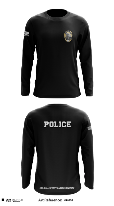 POLICE CRIMINAL INVESTIGATIONS DIVISION 56633419 Long Sleeve Performance Shirt - 1