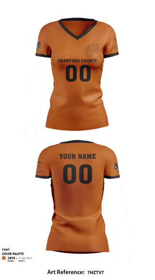 Women's Short Sleeve Vneck Shirt, Crawford County High School Volleyball, Women's Volleyball, Teamtime, Team time, sublimation, custom sports apparel, team uniforms, spirit wear, spiritwear, sports uniforms, custom shirts, team store, custom team store, fundraiser sports, apparel fundraiser