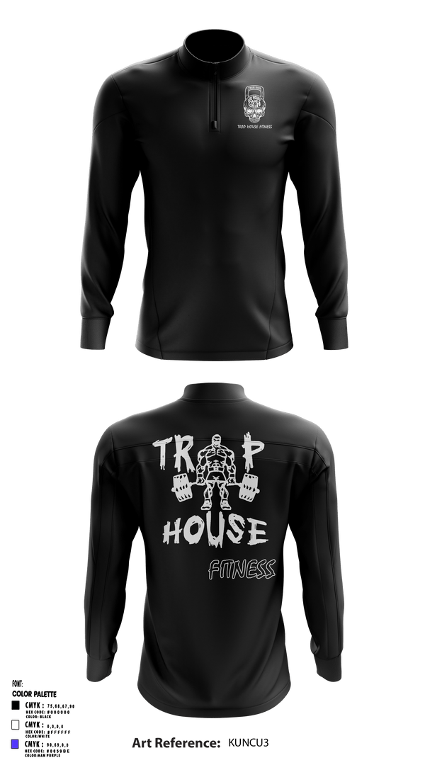 Quarter Zip Jacket, Trap House Fitness, Spirit Store, Teamtime, Team time, sublimation, custom sports apparel, team uniforms, spirit wear, spiritwear, sports uniforms, custom shirts, team store, custom team store, fundraiser sports, apparel fundraiser