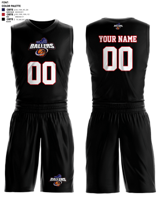 Basketball Uniform, Ballers Basketball, Men's Basketball, Teamtime, Team time, sublimation, custom sports apparel, team uniforms, spirit wear, spiritwear, sports uniforms, custom shirts, team store, custom team store, fundraiser sports, apparel fundraiser