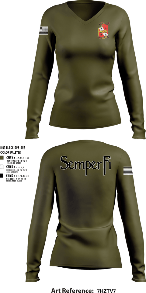 Women's Long Sleeve Vneck Shirt, , Marines, Teamtime, Team time, sublimation, custom sports apparel, team uniforms, spirit wear, spiritwear, sports uniforms, custom shirts, team store, custom team store, fundraiser sports, apparel fundraiser