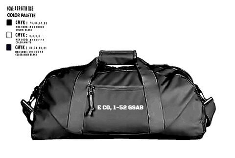 Duffle Bag, E CO, 1-52 GSAB, Army, Teamtime, Team time, sublimation, custom sports apparel, team uniforms, spirit wear, spiritwear, sports uniforms, custom shirts, team store, custom team store, fundraiser sports, apparel fundraiser