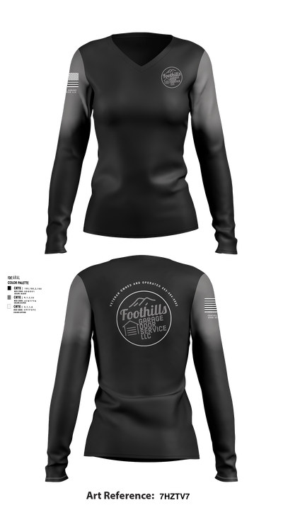 Foothills Garage Door Service LLCFoothills Garage Door Service LLC 48606491 Women's Long Sleeve V-neck Shirt - 1