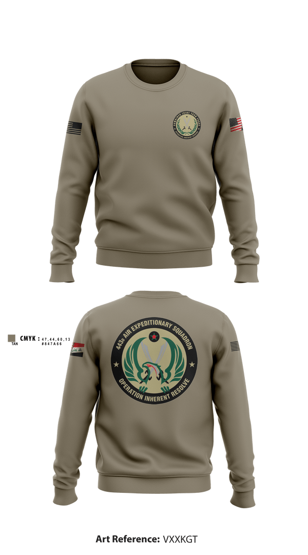 Crew Neck Sweatshirt, 443 AES, Air Force, Teamtime, Team time, sublimation, custom sports apparel, team uniforms, spirit wear, spiritwear, sports uniforms, custom shirts, team store, custom team store, fundraiser sports, apparel fundraiser