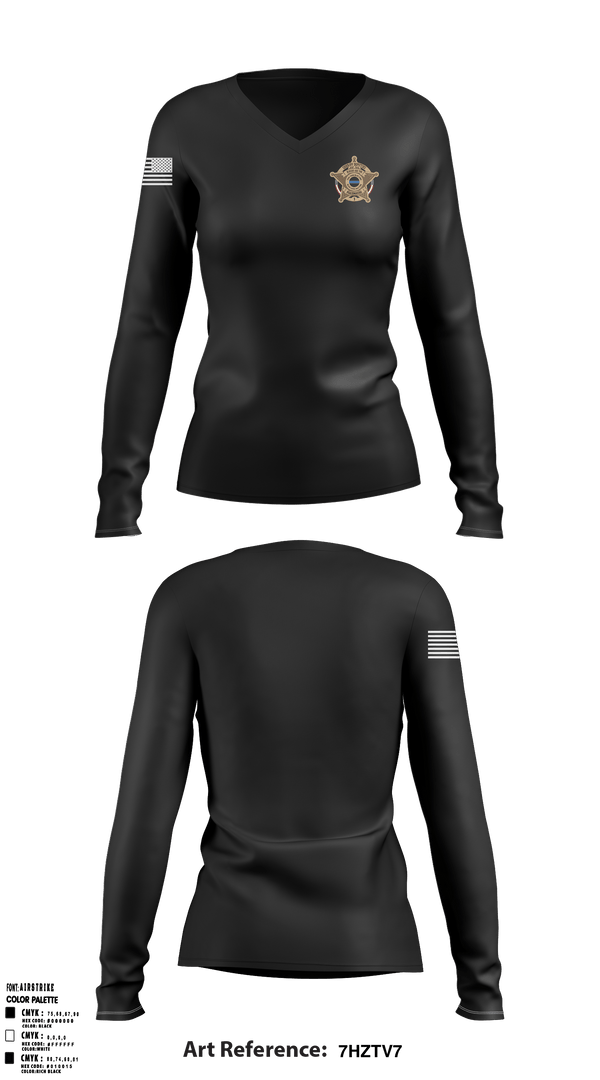 Women's Long Sleeve Vneck Shirt, , Police, Teamtime, Team time, sublimation, custom sports apparel, team uniforms, spirit wear, spiritwear, sports uniforms, custom shirts, team store, custom team store, fundraiser sports, apparel fundraiser