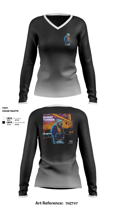 Cuddy Beezy 18901085 Women's Long Sleeve V-neck Shirt - 1