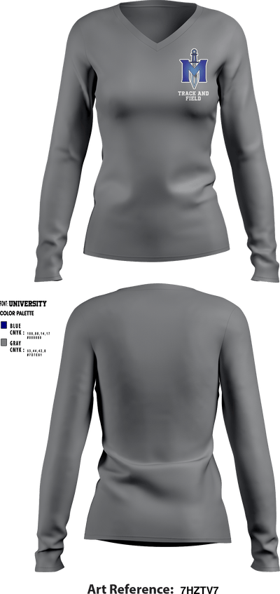 iMater Knights 12068030 Women's Long Sleeve V-neck Shirt - 2