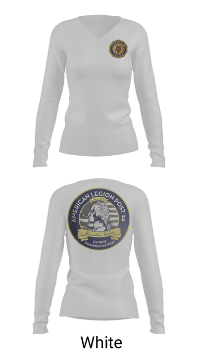 American Legion Post 24 66493218 Women's Long Sleeve V-neck Shirt - 6