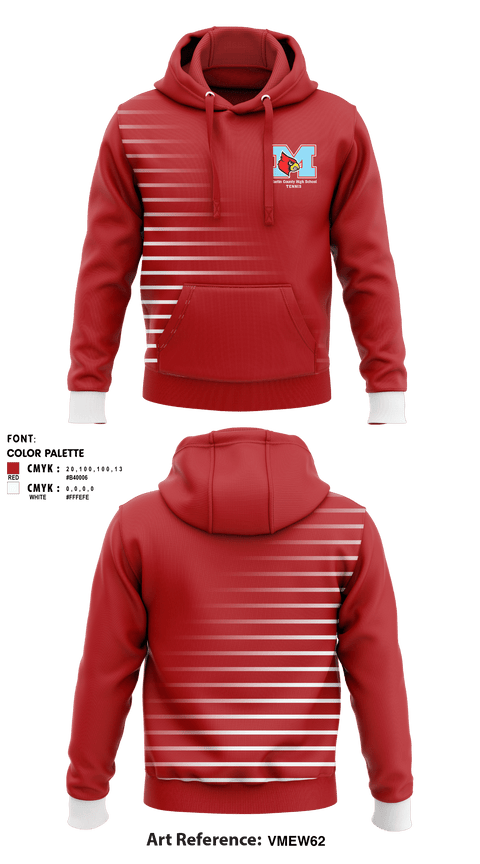 Hoodie, Martin County High School (Kentucky) Tennis, Tennis, Teamtime, Team time, sublimation, custom sports apparel, team uniforms, spirit wear, spiritwear, sports uniforms, custom shirts, team store, custom team store, fundraiser sports, apparel fundraiser