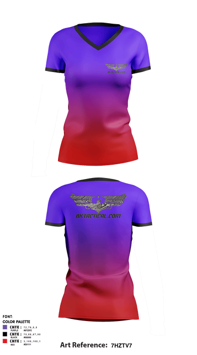 BK Tactical 92676385 Women's Short Sleeve V-neck Shirt - 1