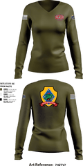 3rd AAV 1st Marines DivAmphibious assault, vehicle, 14229202 Women's Long Sleeve V-neck Shirt - 1