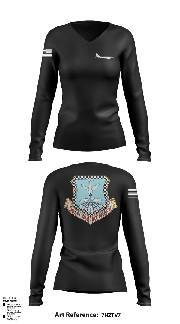 Women's Long Sleeve Vneck Shirt, 305 ARW, , Teamtime, Team time, sublimation, custom sports apparel, team uniforms, spirit wear, spiritwear, sports uniforms, custom shirts, team store, custom team store, fundraiser sports, apparel fundraiser