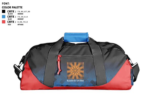 Duffle Bag, Kamlesh Art Hut, , Teamtime, Team time, sublimation, custom sports apparel, team uniforms, spirit wear, spiritwear, sports uniforms, custom shirts, team store, custom team store, fundraiser sports, apparel fundraiser