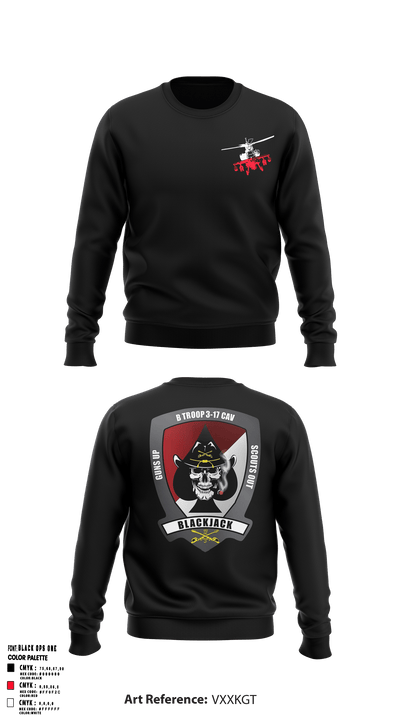 B Troop, 3-17 Cav 24452790 Crew Neck Sweatshirt - 2