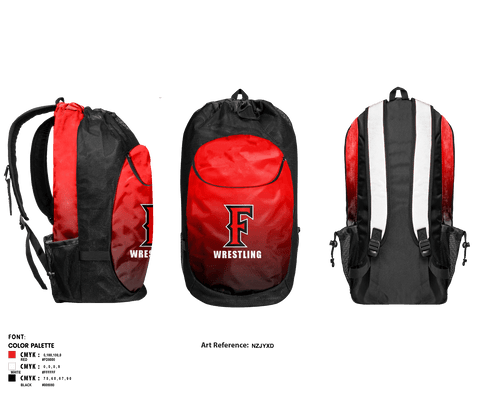 Gear Bag, Frontier Senior High School Wrestling, Wrestling, Teamtime, Team time, sublimation, custom sports apparel, team uniforms, spirit wear, spiritwear, sports uniforms, custom shirts, team store, custom team store, fundraiser sports, apparel fundraiser