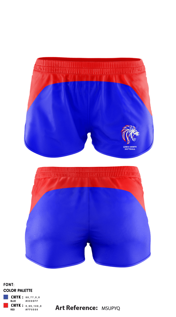 Women's Shorts, Lewis County High School Softball, Softball, Teamtime, Team time, sublimation, custom sports apparel, team uniforms, spirit wear, spiritwear, sports uniforms, custom shirts, team store, custom team store, fundraiser sports, apparel fundraiser