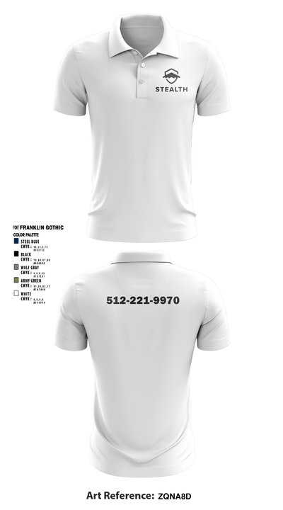 Stealth customs 84323734 Short Sleeve Performance Polo - 7