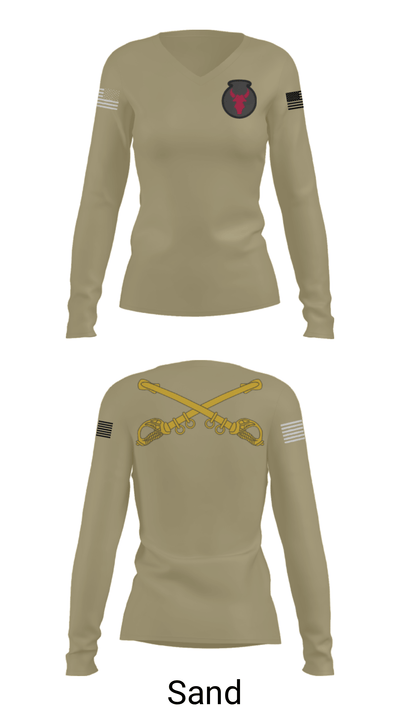 1-145th Armor 33702857 Women's Long Sleeve V-neck Shirt - 42