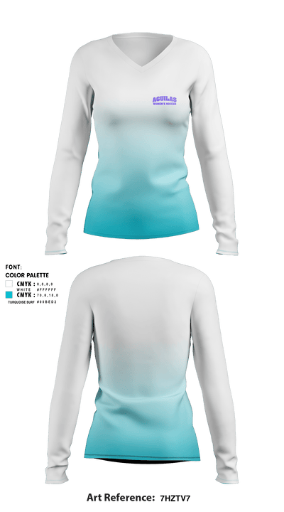 Aguilas 40911973 Women's Long Sleeve V-neck Shirt - 1