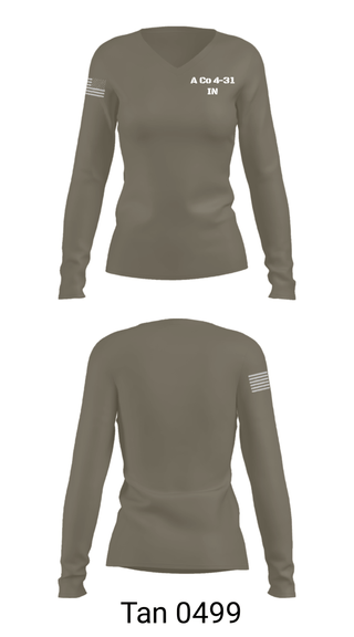 Women's Long Sleeve Vneck Shirt, , Army, Teamtime, Team time, sublimation, custom sports apparel, team uniforms, spirit wear, spiritwear, sports uniforms, custom shirts, team store, custom team store, fundraiser sports, apparel fundraiser