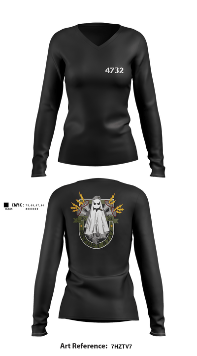 4732 18067014 Women's Long Sleeve V-neck Shirt - 4
